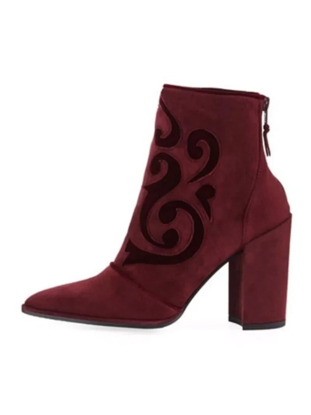 NIB - Made in Spain - Stuart Weitzman Suede Block Heel Bordx Bootie